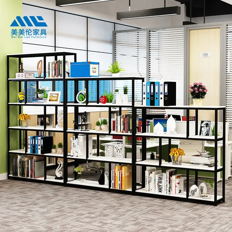 Custom Wholesale Wrought Iron Screen Bookshelf Office Flower Rack Partition Industrial Hollow Storage Display Shelf