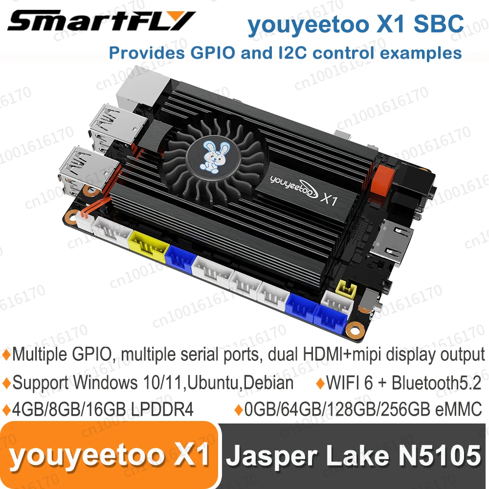 

youyeetoo X1 SBC Motherboard 11th Gen JasperLake N5105 quad-core X86 Development Board Windows10/11/Ubuntu NVME SSD/M.2 SATA SSD