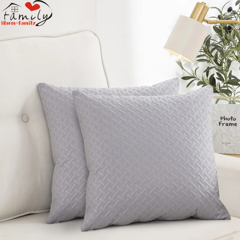 

1pc Technology Cloth Fabric Pillow Cover Solid Color Cushion Cover Sofa Bed Decoration Classic Simple Pillowcase 45x45 50x50cm