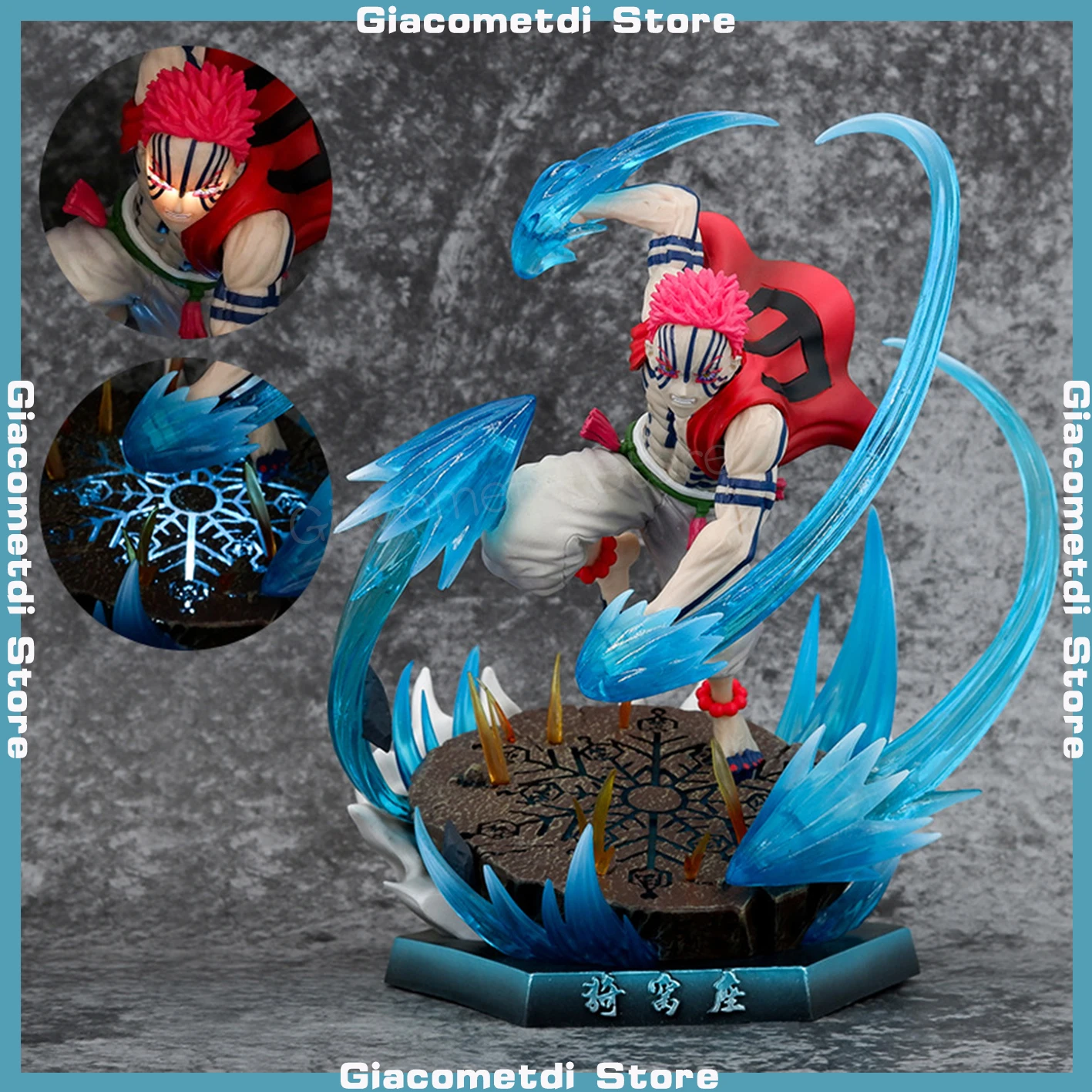 

Demon Slayer Gk Simple Engraving Yi Wo Block Twelve Ghost Moon Series Winding Three Illuminated Statue Figure Collection Gifts