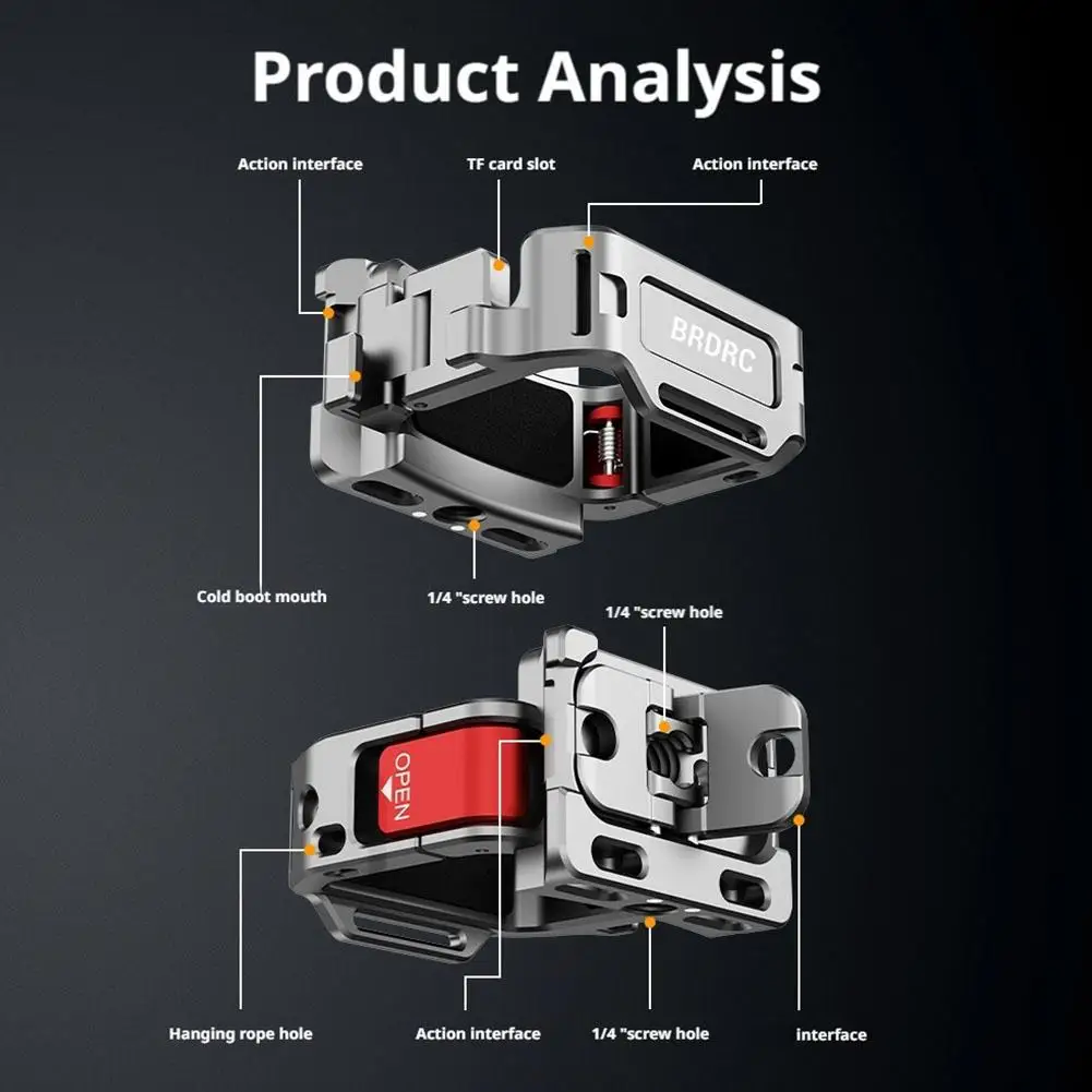 For BRDRC OSMO POCKET 3 Quick Installation Expansion Frame Multifunctional Cold Boot Interface Adapter Bracket Accessories