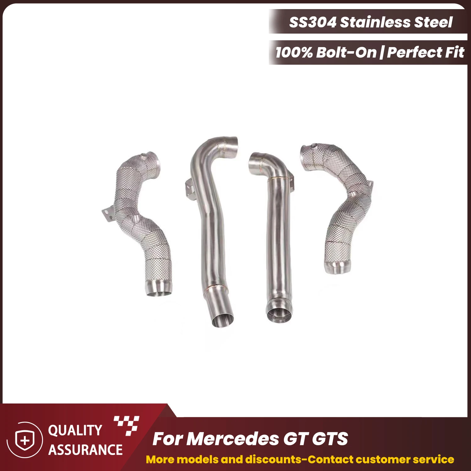 

ECCF Спортивная водосточная труба из нержавеющей стали с теплозащитным экраном для обновления агрессивного звука выхлопных газов Mercedes GT GTS