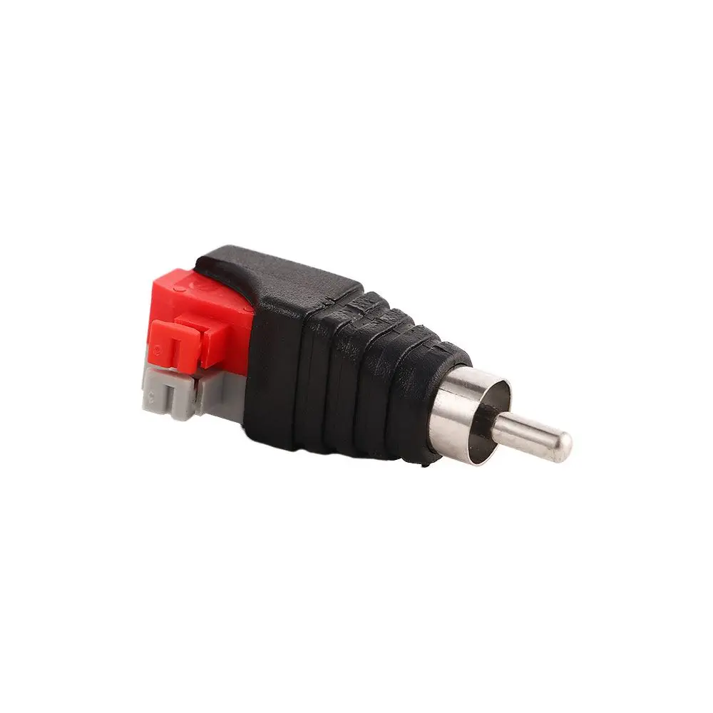 Durable RCA Jack Adapter Jack Male RCA Connector Adapter A/V Adapter Press Terminal RCA Connector