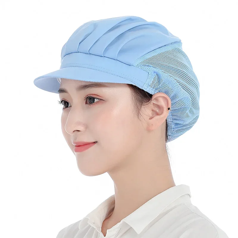 New Food Factory Workshop Work Hat Female Chef Kitchen Catering Restaurant Dustproof Hat Factory Canteen Dustproof Hat