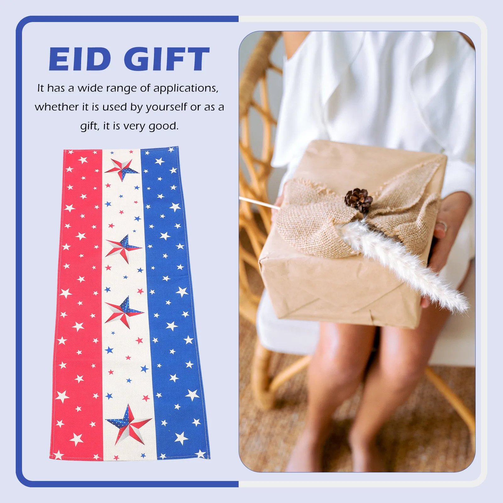 American Flag Table Runner for Independence Day Party Decor Premium Linen Reusable Washable Home Hotel Restaurant Table Cover