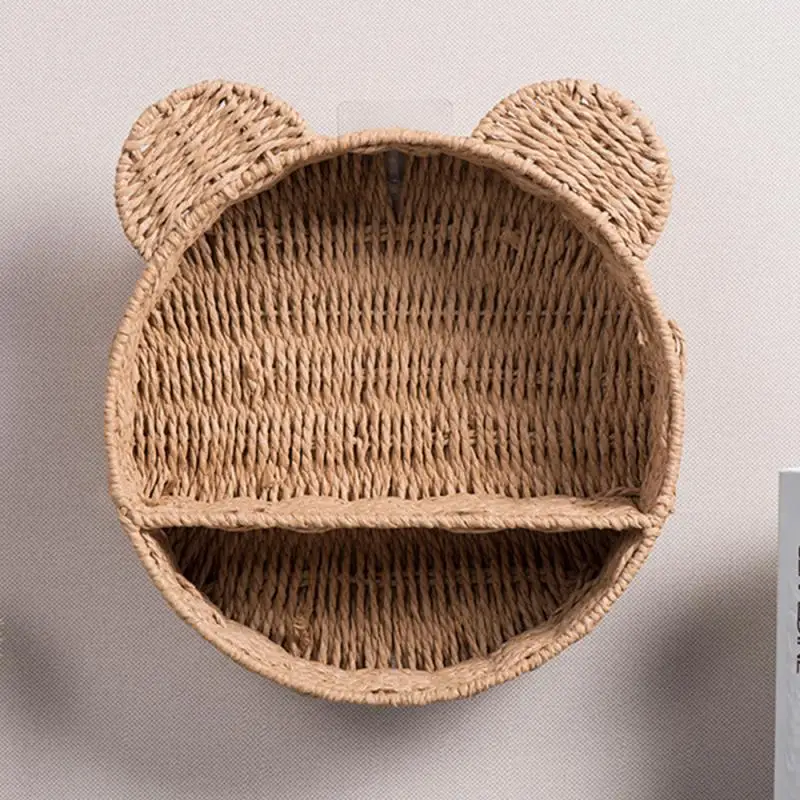 Wall Baskets Hanging Basket Shelf Rattan Storageorganizer Shelves Divided Planter Woven Floating Rustic Wicker Vanity