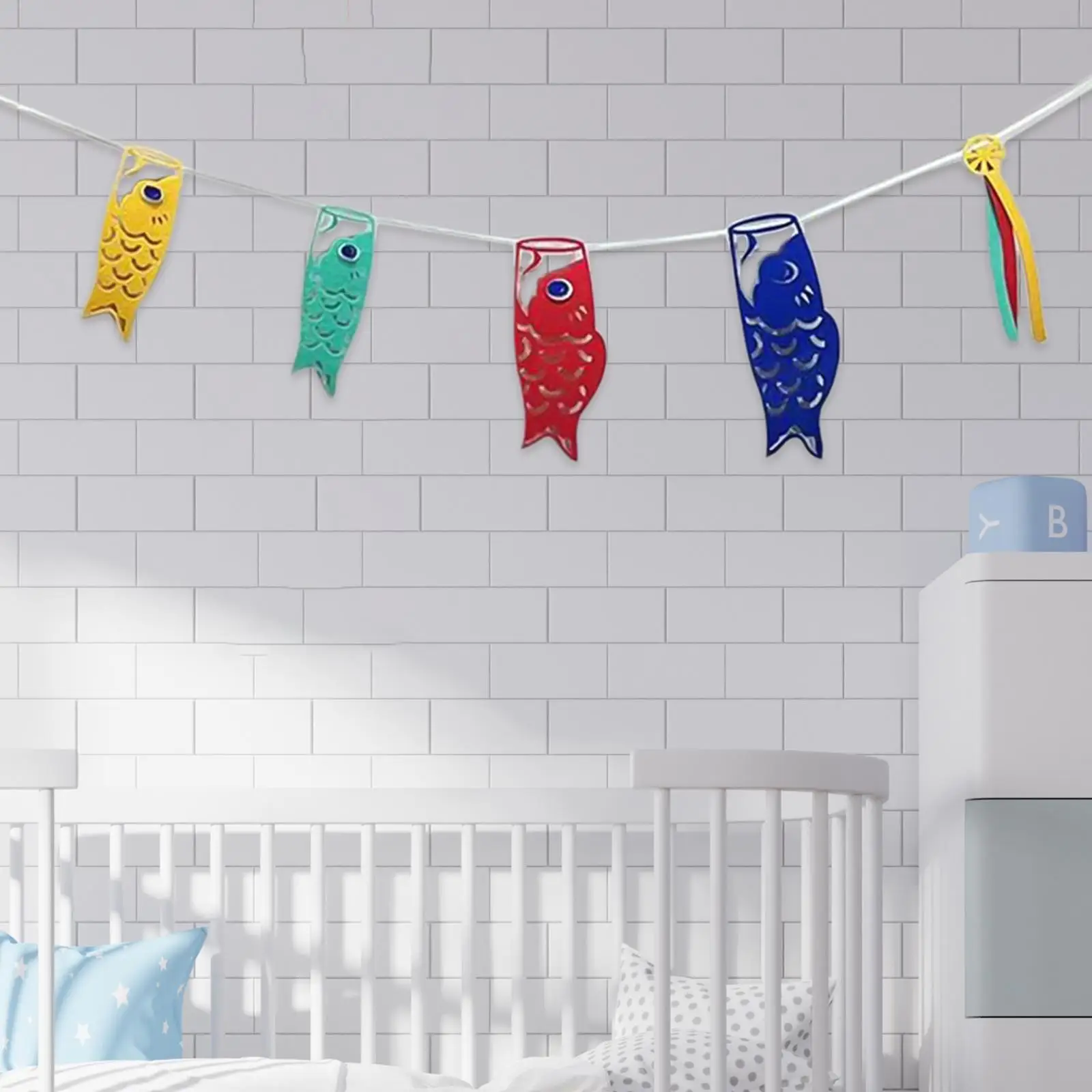 Carp Banner Bunting Garland String Hanging Banner Pennant Banner Flags for Birthday Children's Day Wall Fireplace