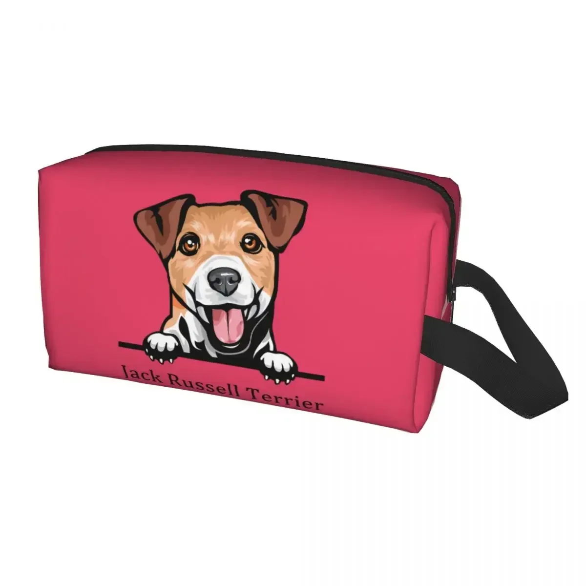 

Custom Peeking Dog Jack Russell Terrier Toiletry Bag for Women Pet Animal Makeup Cosmetic Organizer Ladies Storage Dopp Kit Box