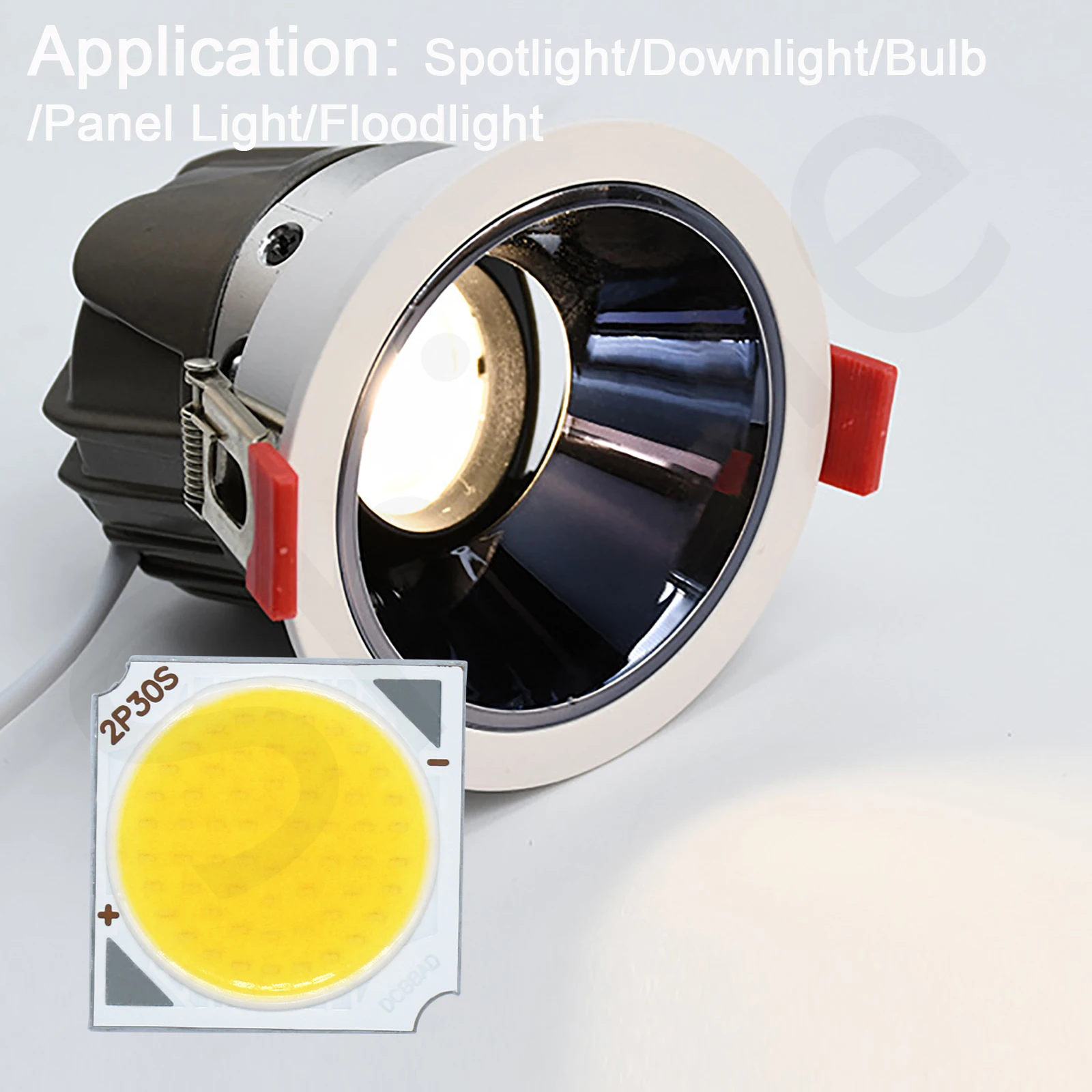 Bombilla LED COB de alta potencia, 5 piezas, 30W, 300MA, DC90-96V, 19x19mm