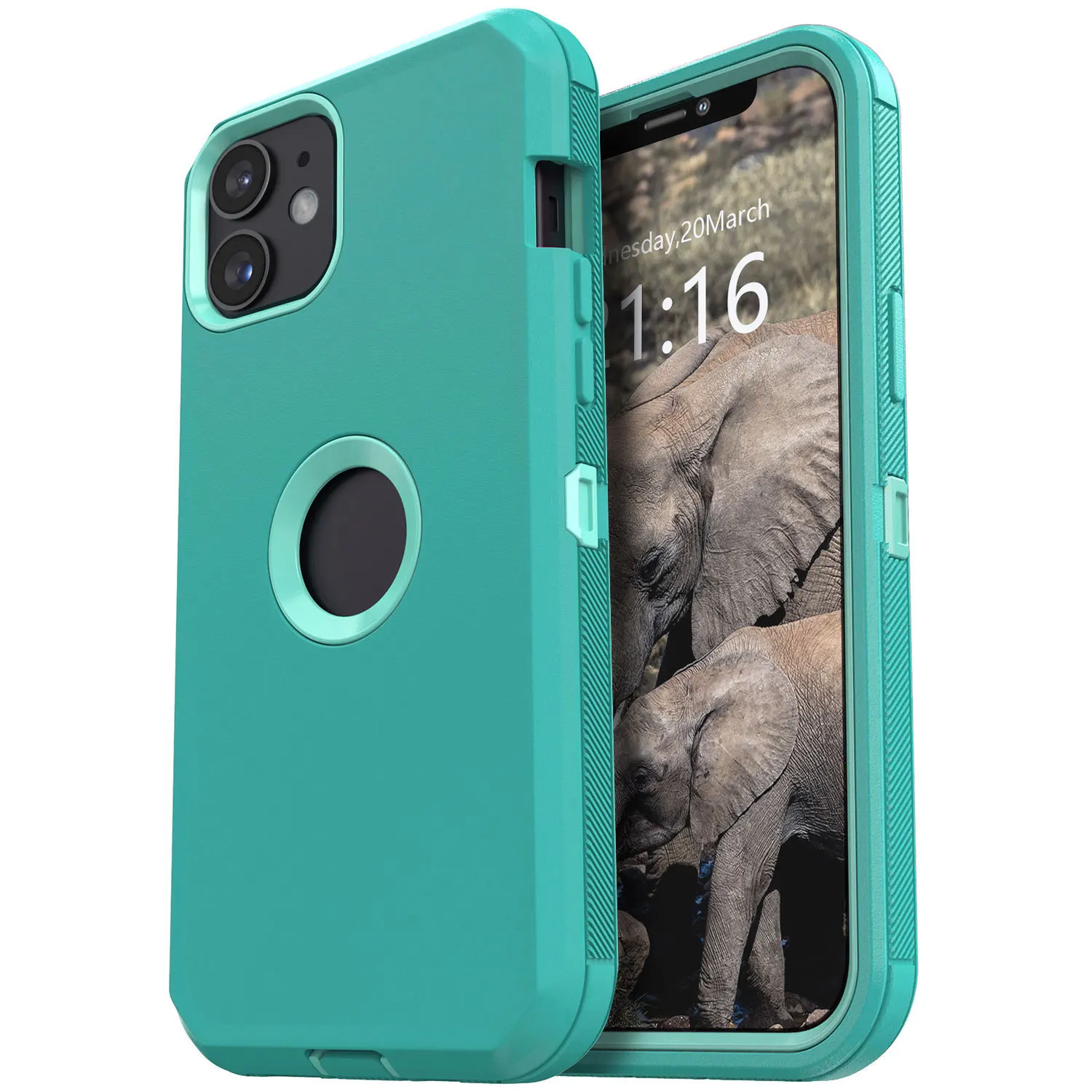 

Green For iPhone 12 Pro Max 12 Pro 12 Case Heavy Duty Shockproof Hard Protective Rugged Hybrid 3in1 Layers Phone Cover