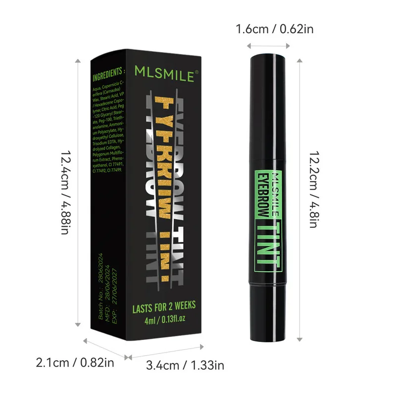 MLSMILE maquillaje impermeable a prueba de manchas líquido giratorio tinte para cejas líquido tinte para cejas 2025 nuevo