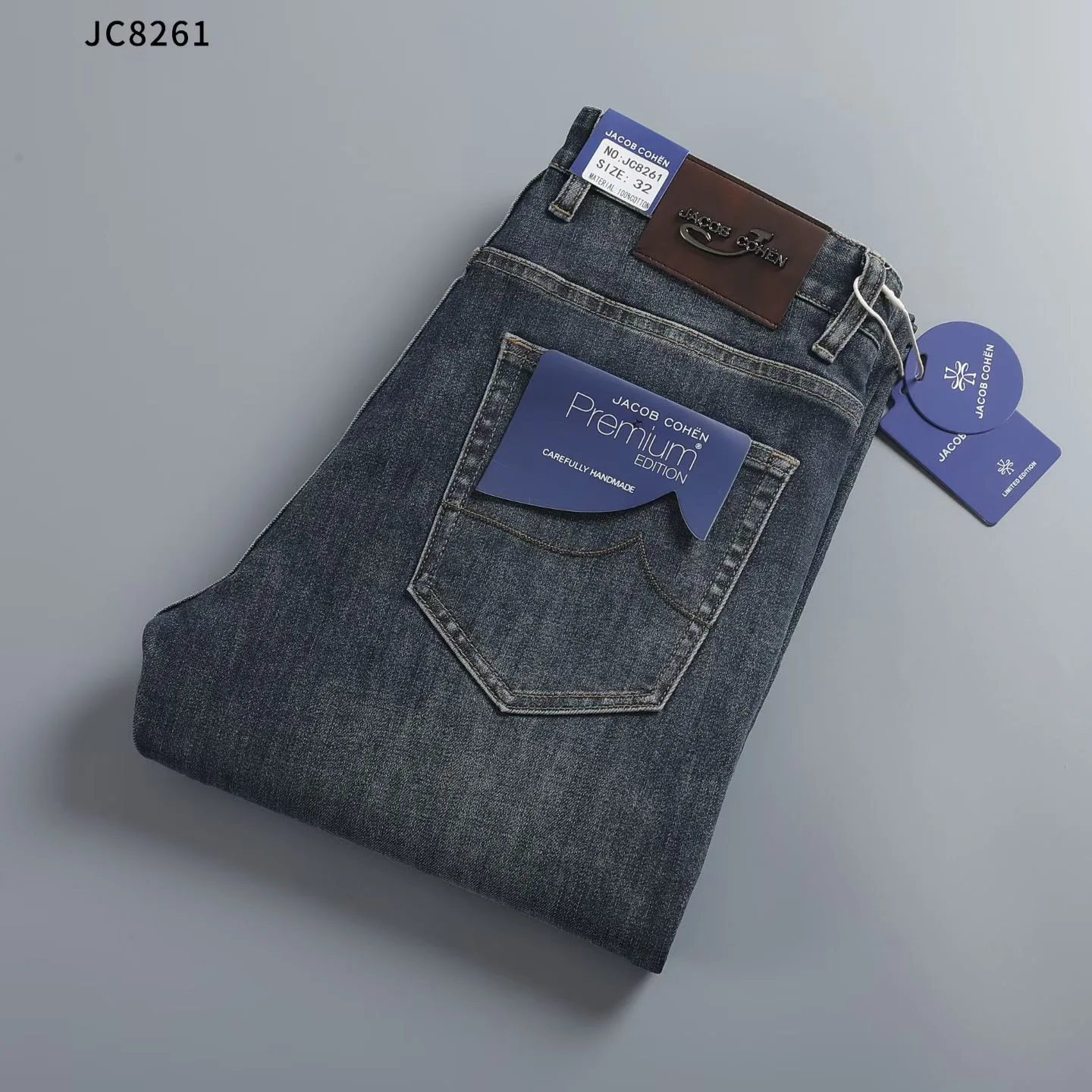 

OECHSLI Jeans Thick Cotton Men 2026 Autumn Winter new embroidery elasticity business zipper straight Big size 29-42 long Pants