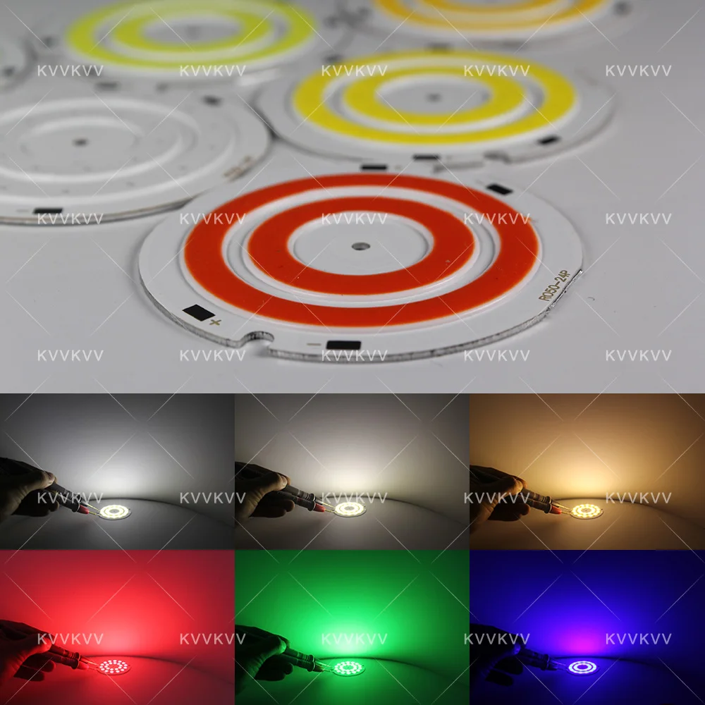 3V 4V Round COB LED Bulb Parts for Lamp Insert 3.7V Work DIY House Lights Decor 50mm Accessories Circular Cold White Lighting