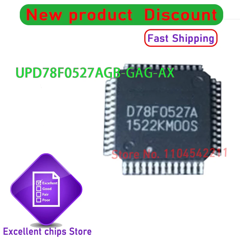 UPD78F0527AGB-GAG-AX UPD78F0527AGB D78F0527A QFP52 2PCS~100PCS/LOT