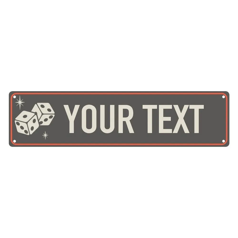 [CIFbuy][2D Flat] Custom Dice Design Aluminum Street Sign,Personalized Game Room Wall Decor (Only For Decoration)