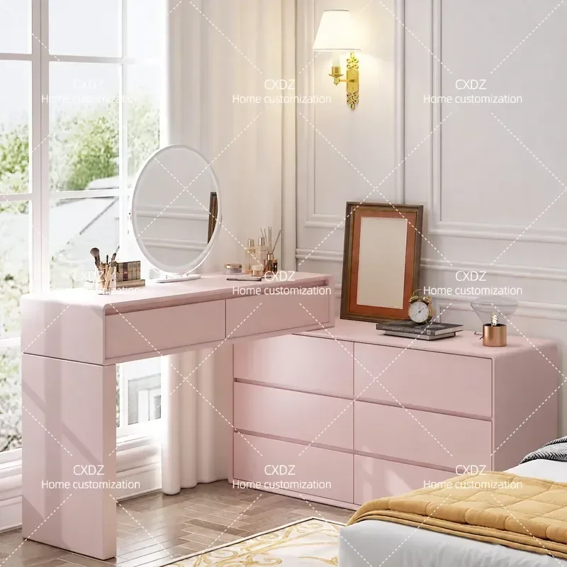 Q8 All Solid Wood Corner Dresser, Makeup Table, Chest, Integrated Bedroom, Small Dresser, Dressing Table, New Makeup Table