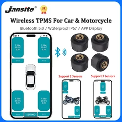 Car TPMS Wireless Bluetooth 5.0 Tire Pressure Monitoring System Mobile Phone Display Tyre Sensors Motorcycle For Android IOS