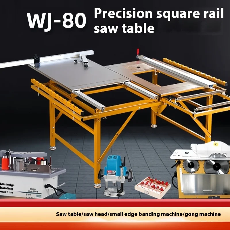 

WJ80 New Precision Multi-function Woodworking Table Saw Portable Silent Dust-free Panel Saw Portable Sawmill Table Saw