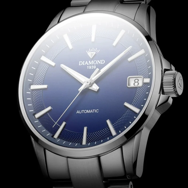 Shanghai Men's Watch 44mm Automatic Mechanical Watch Business Men's Watch Stainless Steel Sapphire Waterproof Watch New