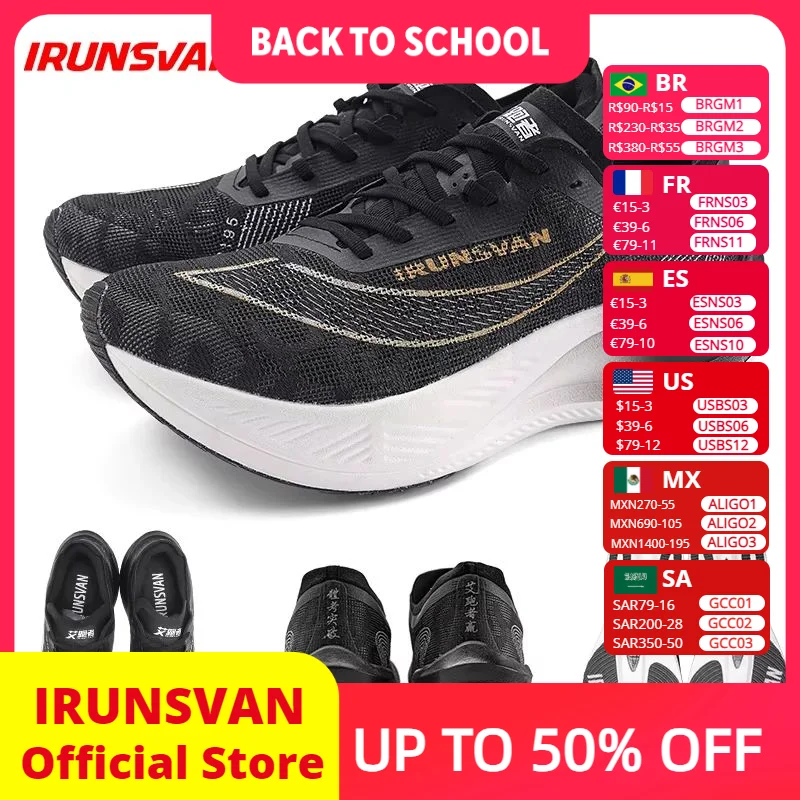 Tênis Profissional para Corrida de Maratona Masculino IRUNSVAN, Tênis Esportivo Leve com Placa de Carbono em Nylon para Mulheres