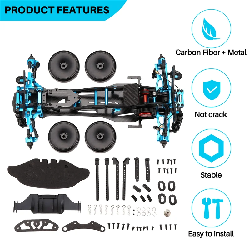 

Hot-DIY RC Car Center Drive Drift Racing Frame 1/10 D5S RC Автомобильная рама из углеродного волокна DIY KIT Высокоскоростная гоночная модель