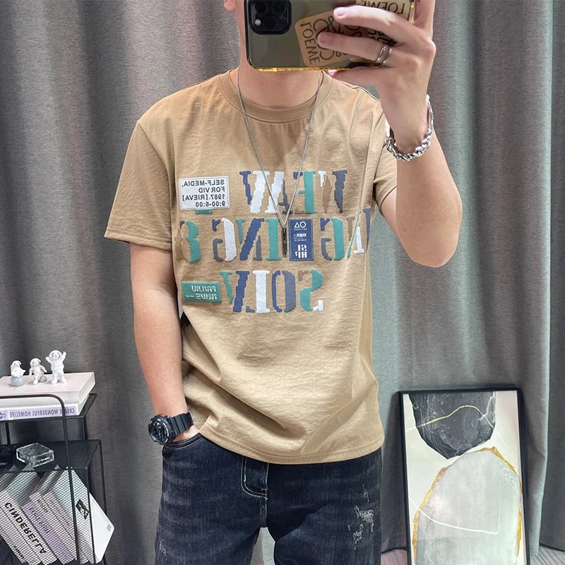 

Stylish Men's Casual Streetwear T-Shirt With Letter Print Design For Daily Wear In Spring And Summer