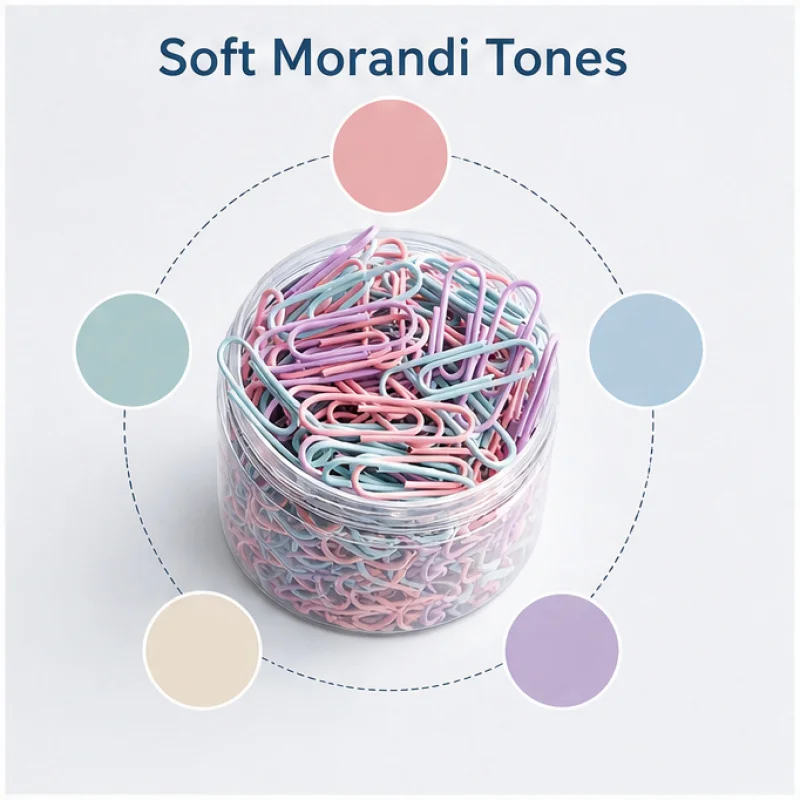 2/4 Barrels (Each Barrel Contains 160 Pieces) of Colorful Paper Clips with Random Colors, Office Supplies, Large Paper Clips, File Bookmarks, Paper Clip Storage Box, Stationery