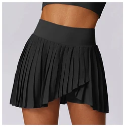 Fashion  Women Pleated High Waist  Tennis Student Mini Skirt Summer New 2024 Black Ladies Suit Skirt