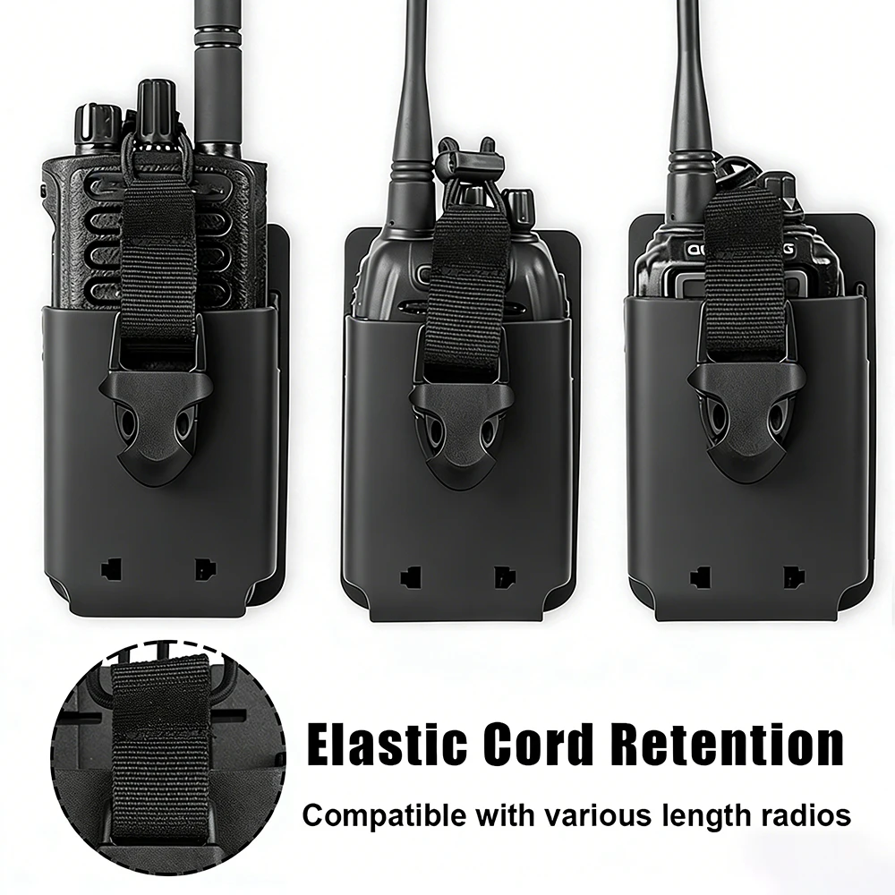 Quick Release Radio Holster 360° Rotation Universal Walkie Talkie Case TPU Molle Interphone Holder with Belt Clip for Belt Vest - view 2