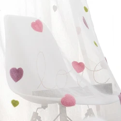 Rideau occultant de dessin animé brodé pour bébé fille, rideaux de fenêtre, coeur d'amour rose 3D, luxe, salon, chambre d'enfant, M057H