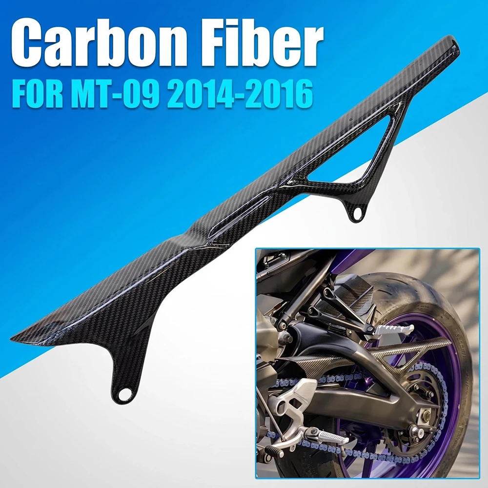 For Yamaha MT09 MT-09 2014-2016 Motorcycle Rear Wheel Chain Guard Cover Guard Protection Sprocket Carbon Fiber Protector