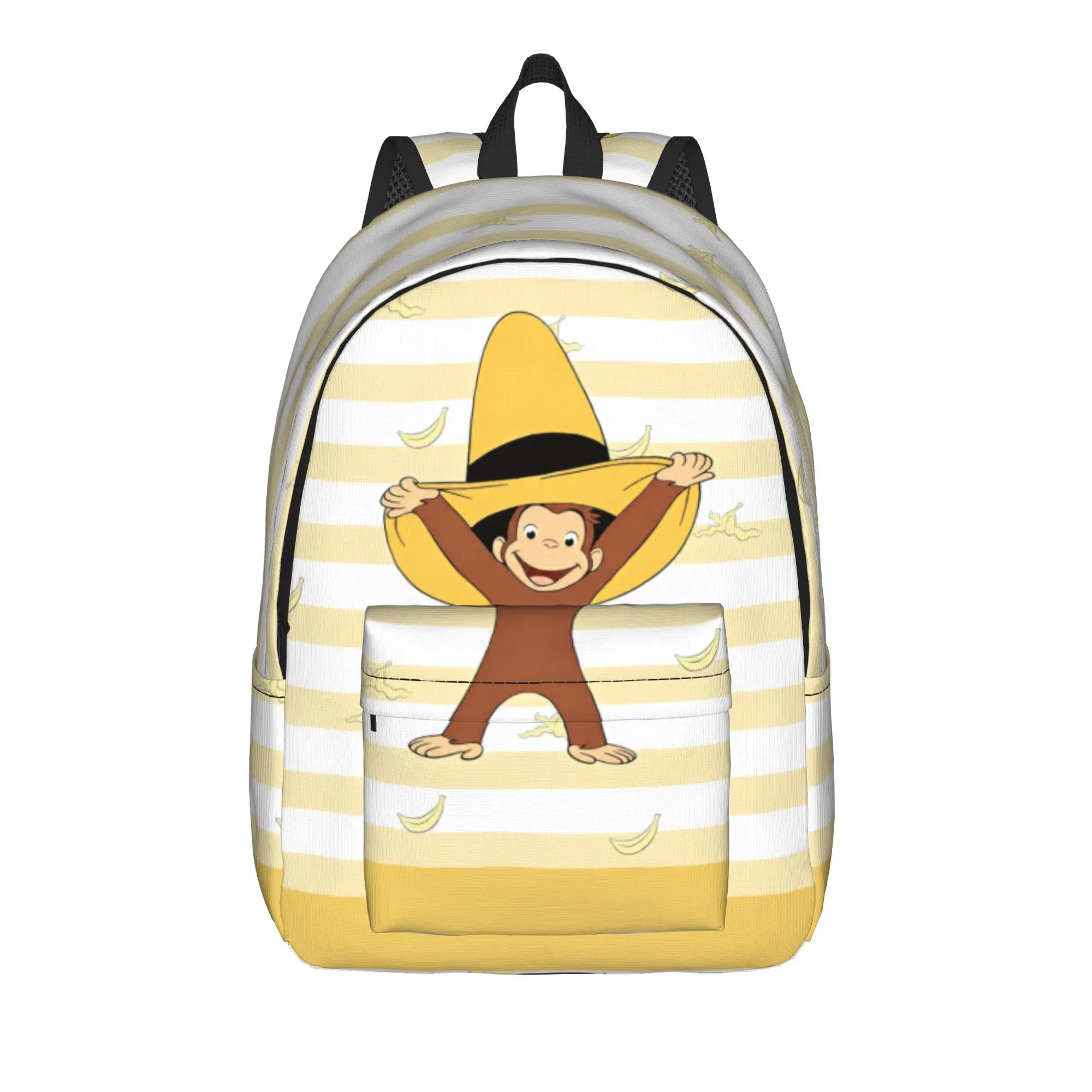 Curious Monkey Georges Cartoon Classical Backpack Outdoor High School Business TV Series Daypack Men Women Laptop  Shoulder Bag