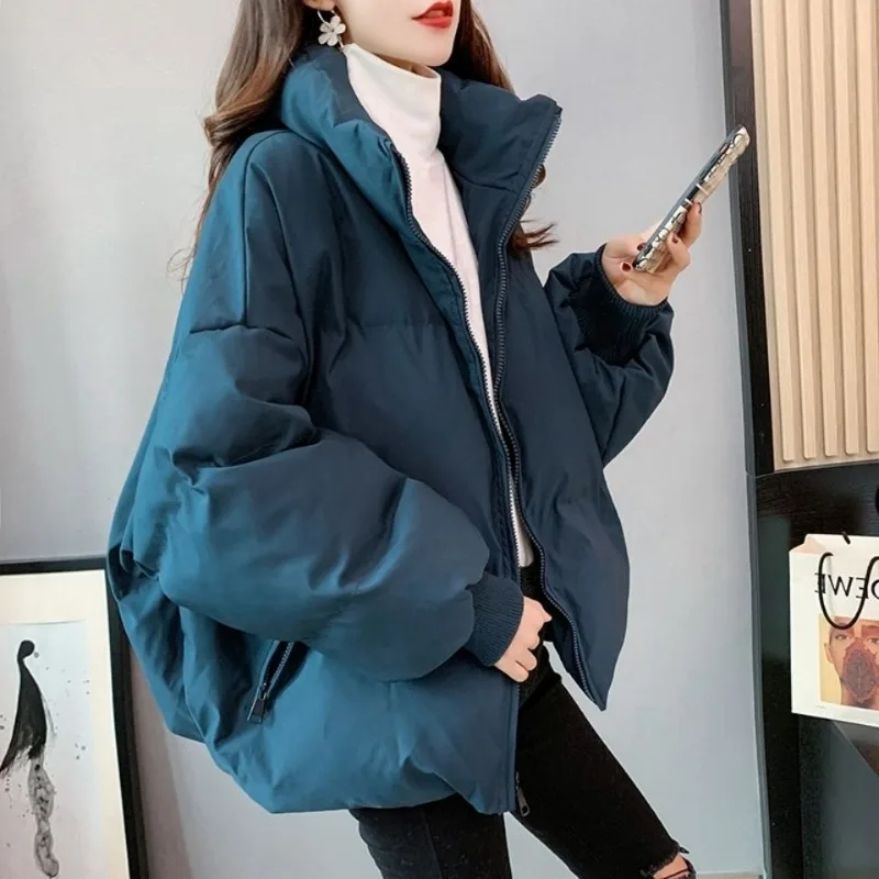 

2023 New Women Down Cotton Coat Winter Jacket Female Loose Large Size Parkas Intensification Outwear Thin Joker Overcoat