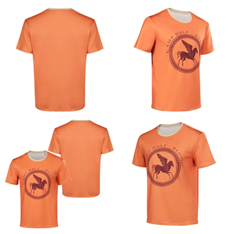 Percy Jackson traje cosplay masculino, camiseta fantasia para meninos, camisa manga curta, traje de Halloween, terno de carnaval infantil e adulto, verão