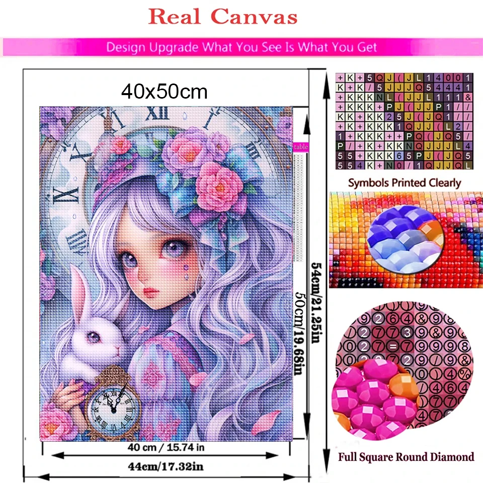 Time Fairy Diamond Painting New 2023 5D Diy Full Diamond Embroidery Sale Cross Stitch Kit Rabbit Elf Home Art Girl's Gift