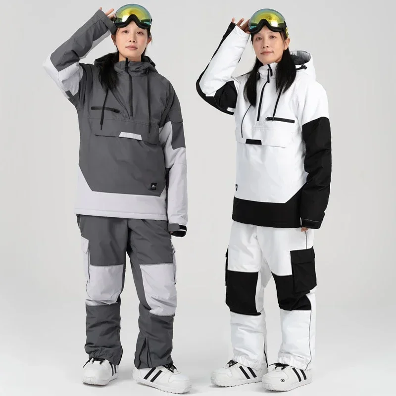 Conjunto de deporte al aire libre para hombre y mujer, traje de nieve cálido a prueba de viento, chaqueta impermeable, pantalones, ropa de Snowboard, novedad de 2025