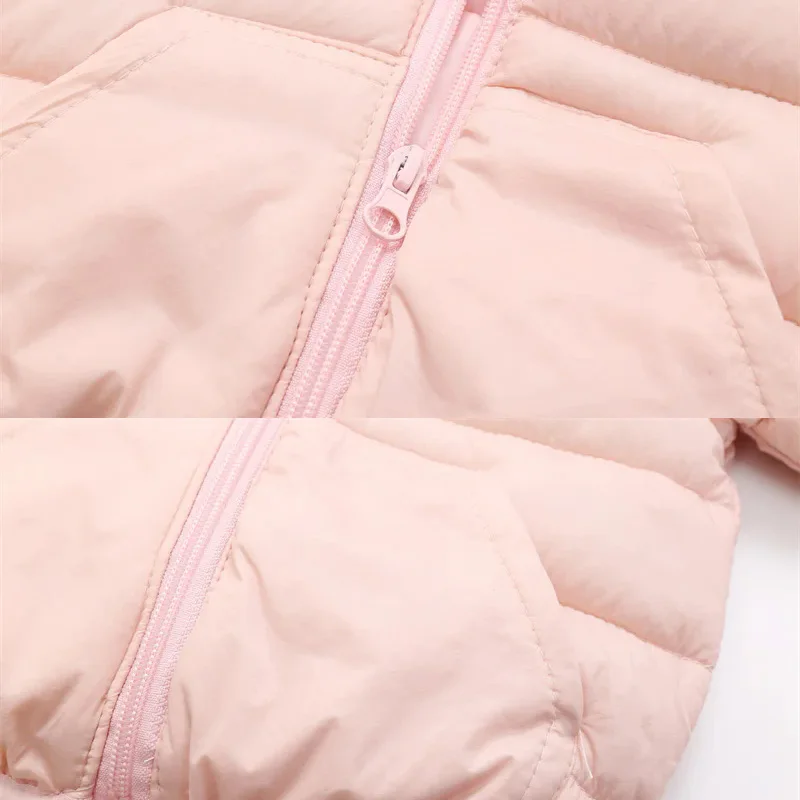 Boys Girls Down Coat Children Casual Autumn Winter Jackets Kids Warm Hooded Fashion Outerwear Baby Solid Color Cotton Parkas