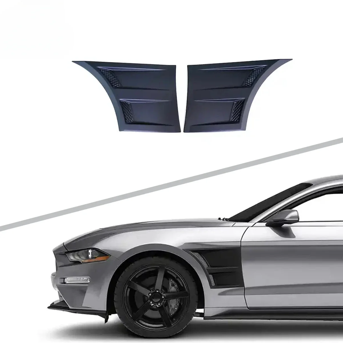 

3D-Type Style Car Bumper Body Accessories Fender Side Vents For Mustang 2015-2021