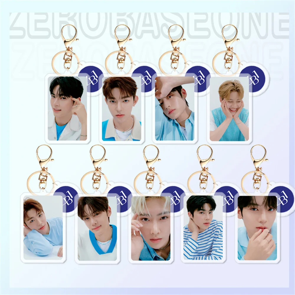 2pcs/Set ZB1 Keychain ZhangHao HyunJin Quadrate Acrylic Pendant Ricky Kimjiwoong Bag Car Round Keyring ZEROBASEONE Fan Gift