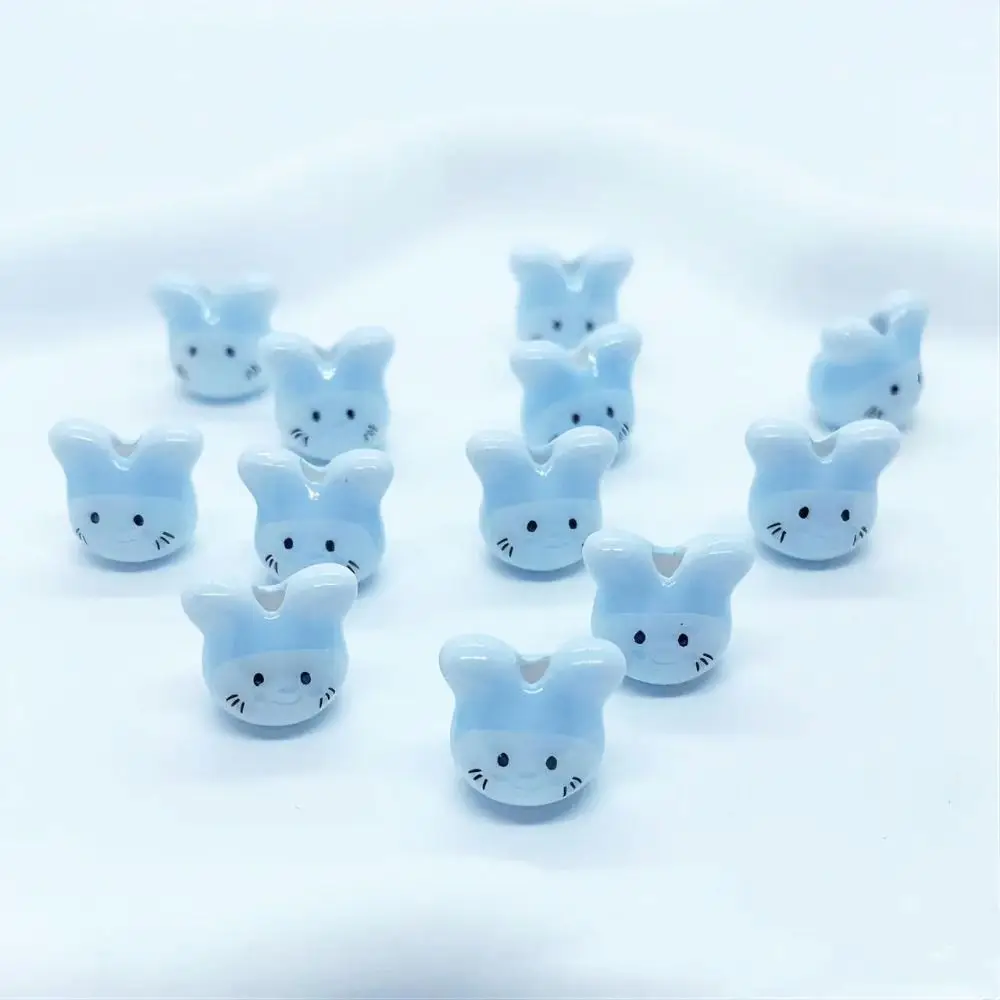 

10Pcs Ceramic Colorful Chinchillas Ceramic Beads Rabbit Beads Cute Rabbit Ceramic Beads Animal Colorful