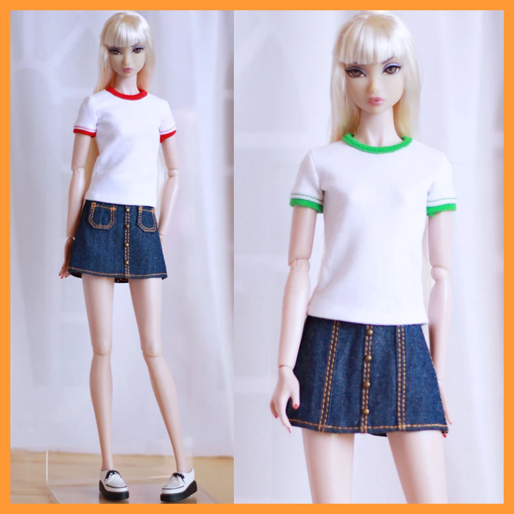 [Customized] 1/6 Female 2 Style Blue Denim Hips Skirt Clothes Model for Momoko OB FR Nippon PoppyParker Dolls Toy