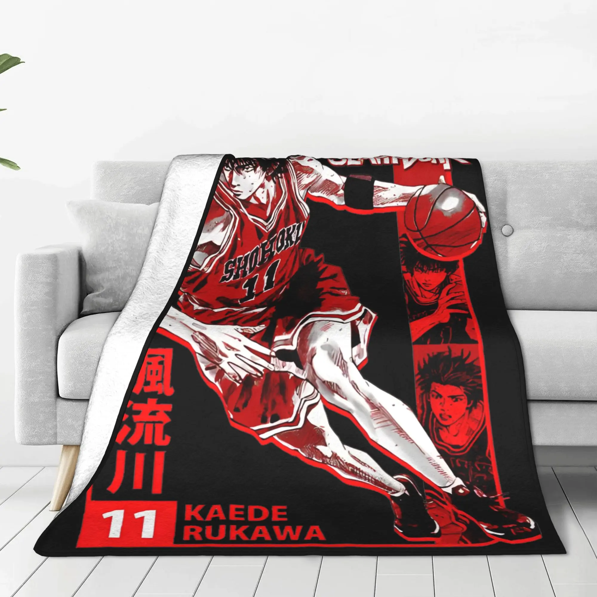 Rukawa  Slam Dunk Blankets  Flannel Funny Breathable Throw Blanket for Bed Sofa All Season