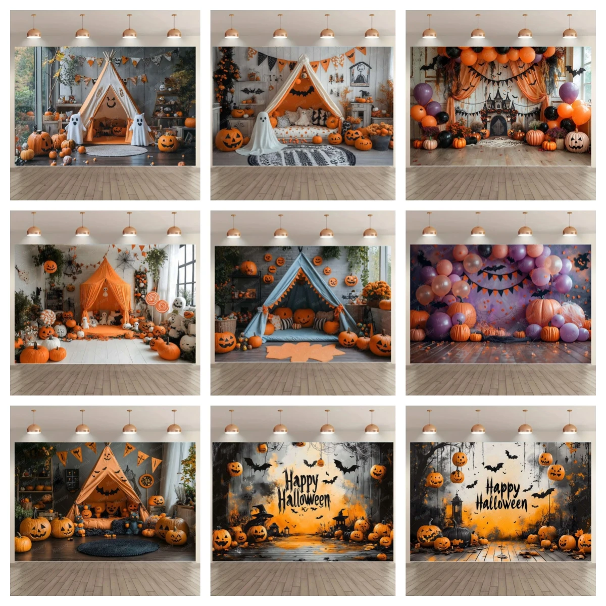 Fröhliches Halloween-Zelt, Cartoon-Geist, Kinderporträt, Heimdekoration, Halloween-Party-Dekoration, Requisiten für Fotostudios ﻿