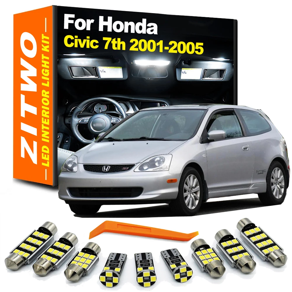 ZITWO 11Pcs Canbus For Honda Civic MK7 7th Generation 2001 2002 2003 2004 2005 LED Bulb Interior Dome Reading Trunk Light Kit
