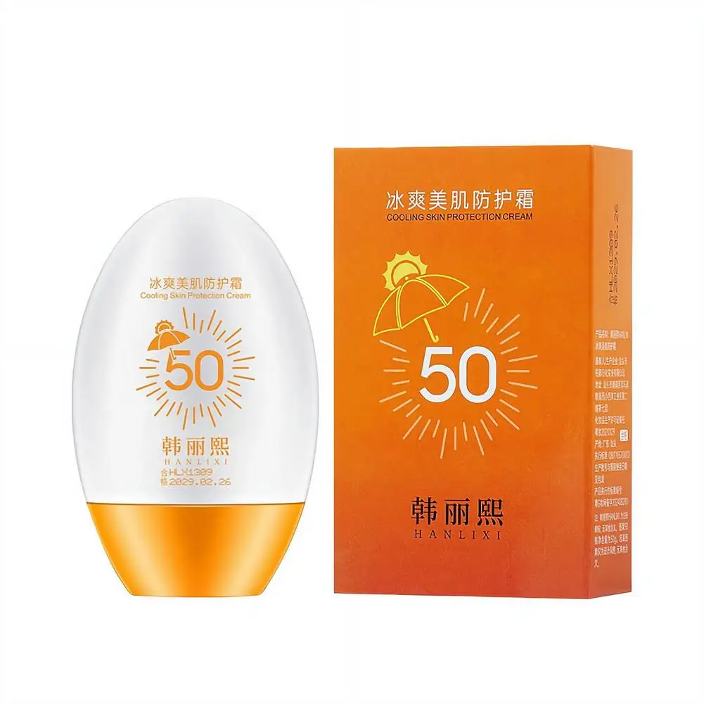Protector Solar Refrescante HAN LIXI SPF50, Protección de Amplio Espectro, Absorción Rápida, Sin Aceite, Hidratante, Resistente al Agua y al Sudor, para Rostro y Cuerpo