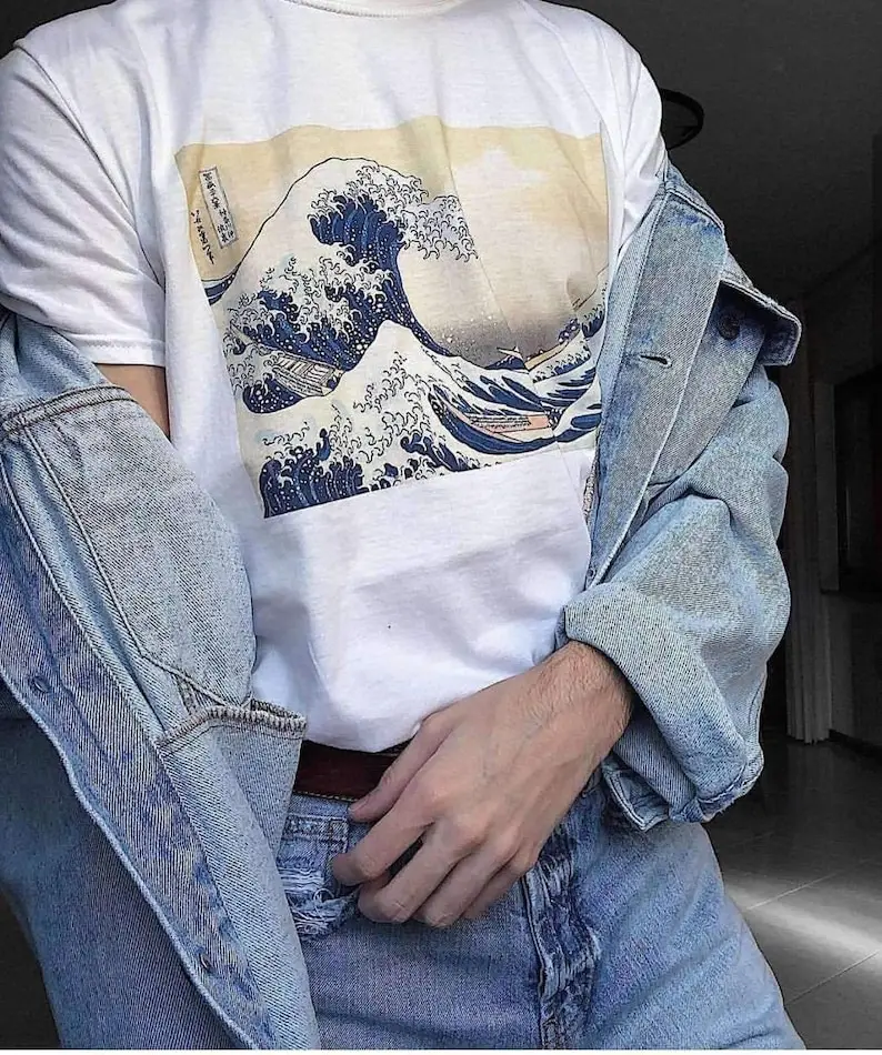 The Great Wave off Kanagawa T shirt  Hokusai  Premium Quality  Edo Period  Ekaku  Buson  Kanagawa  Fuji Mountain