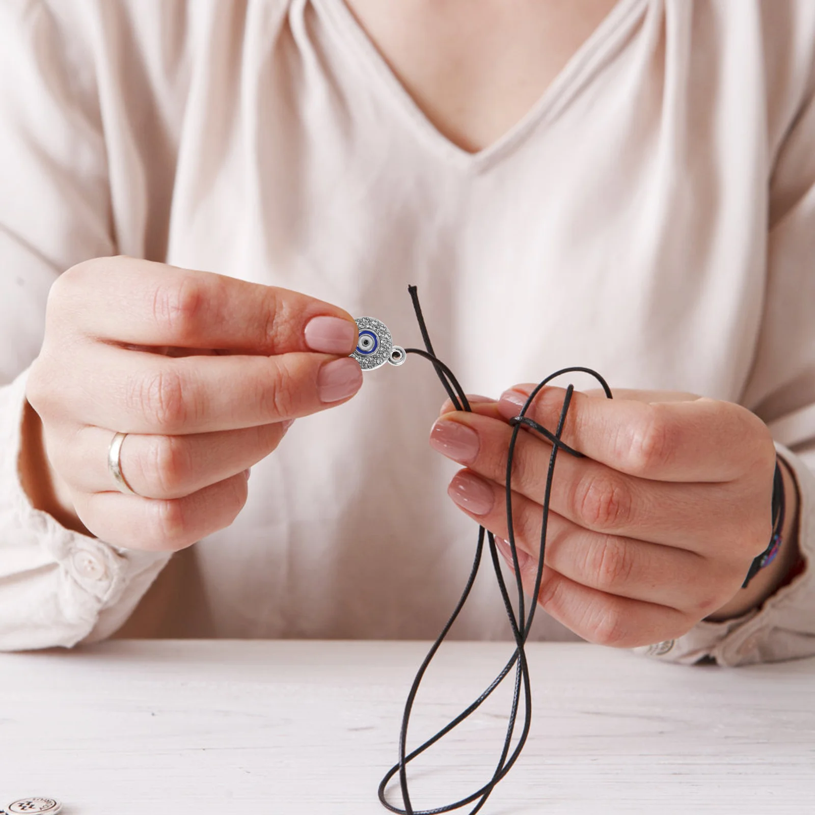 

10Pcs Evil Eye Jewelry Charm Alloy Pendant DIY Bracelet Necklace Making Accessory Protective Evil Eye Hanging Charm for Womens