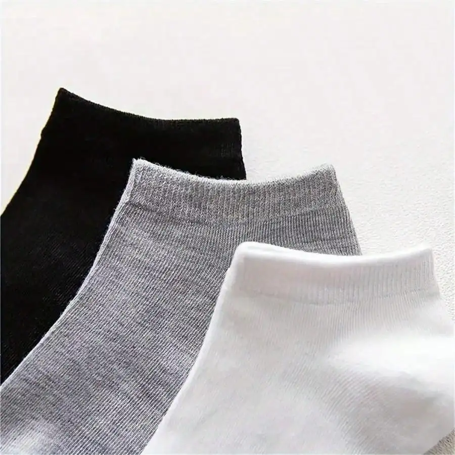 

10 Pairs of Black/white/gray Thin Socks, Unisex, Daily Essential, Minimalist, Suitable for Daily Wear, Diverse Styles