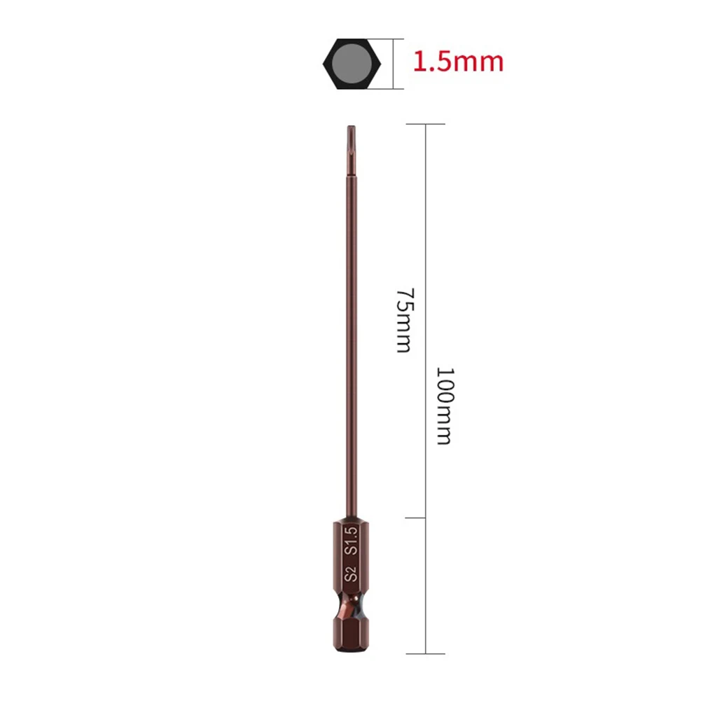 Embouts de tournevis en acier allié, longueur totale, tige hexagonale, fabriqué à partir de haute qualité, compatible avec la tige hexagonale