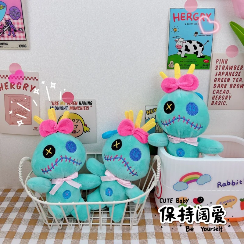 ديزني أنيمي سكرمپ ألعاب من القطيفة الكرتون ليلو وستيتش نموذج دمى لينة محشوة سلاسل المفاتيح معلقة الديكور لعب للأطفال هدية #5